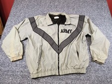 Skilcraft US Army PFU Jacket Mens Medium Regular Grey Nylon Windbreaker IPFU