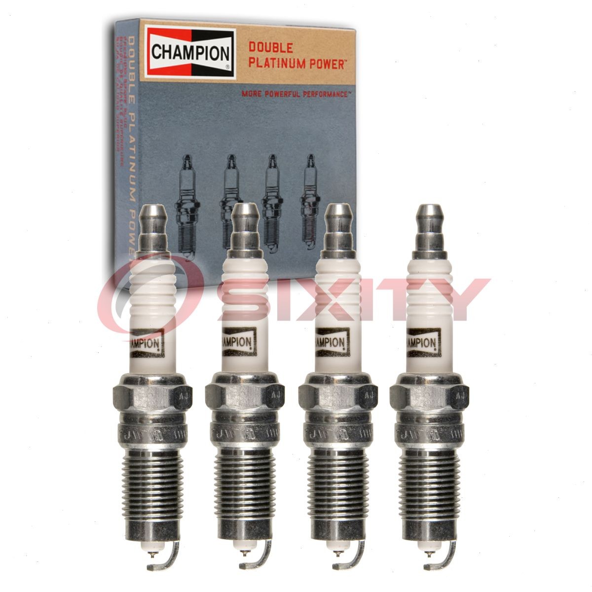 4 pc Champion Double Platinum Spark Plugs for 1984-1987 Mercury Lynx 1.6L qs