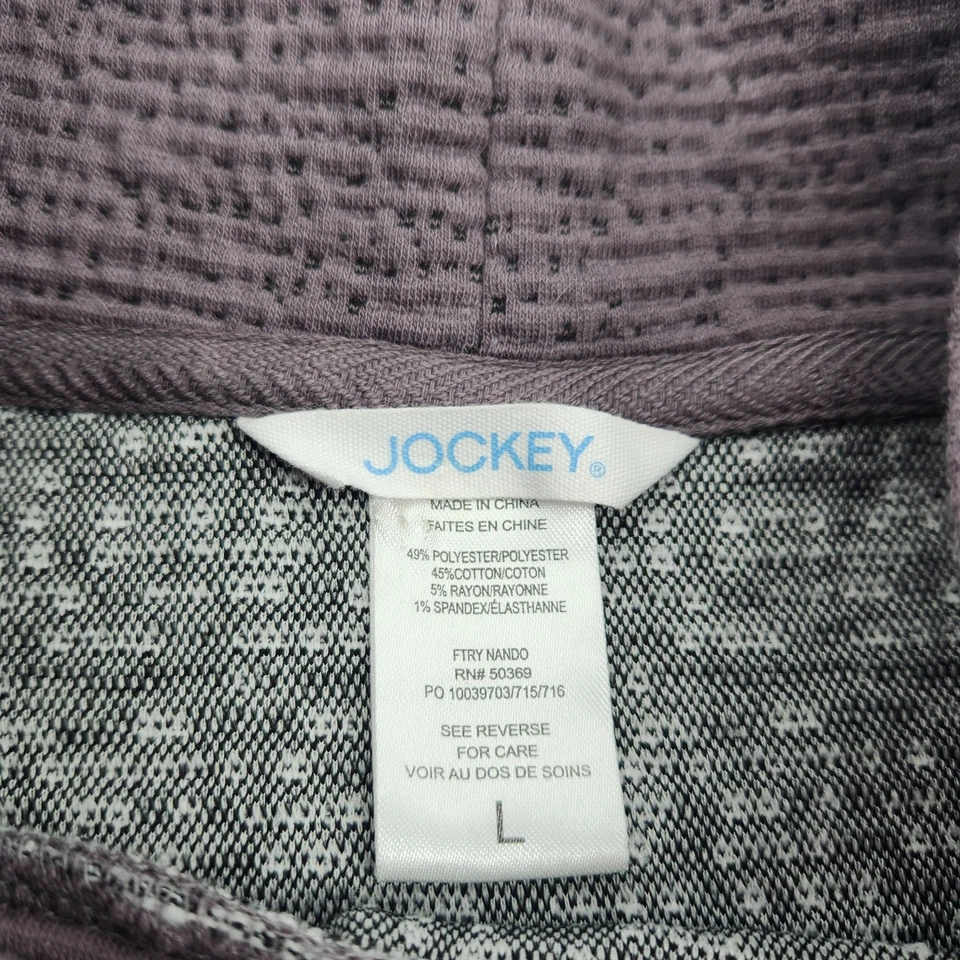 Suéter Jockey Mujer Gris Púrpura Texturizado Cuello Embudo Manga Larga L Foto 3 de 4