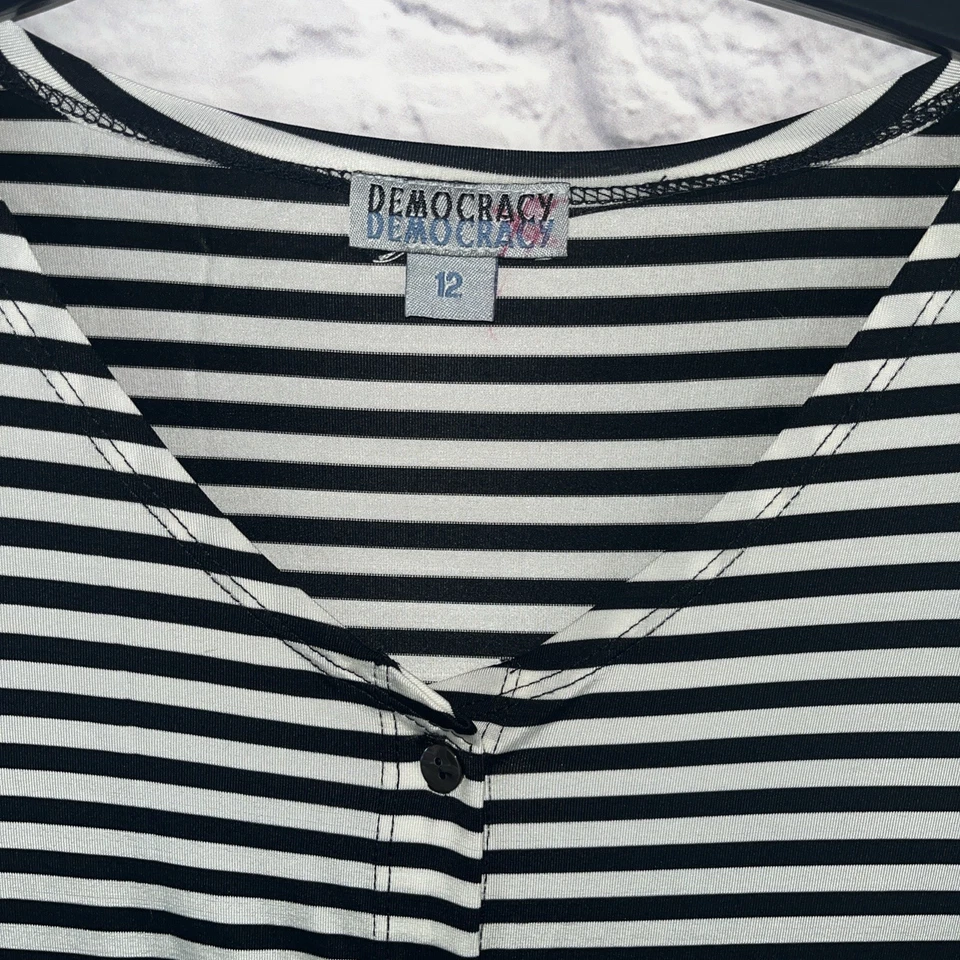 Maxi Vestido Democracy Para Mujer Náutico Costero Informal Elegante Con Botones Talla 12 Foto 3 de 4