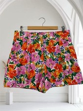 Pantaloncini donna Zara misto lino floreale taglia grande resort tropicale estivi chic