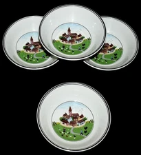 Villeroy & Boch Naif Village Laplau Fruit Soup Dessert Bowls Set Of 4