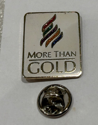 Mehr als Gold - Olympias Pin Anstecker Christliche Kirche Unterstützung der Spiele.