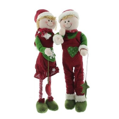 Boltze Weihnachtsfiguren ausziehbar Pia und Pit Pärchen Dekoration stehend