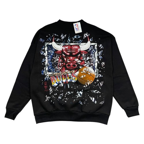 DEADSTOCK VTG 90s NBA CHICAGO BULLS SHATTERED SWEATSHIRT CHANGES MADE IN USA L