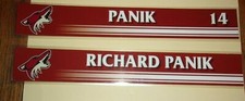 ARIZONA COYOTES Richard Panik #14 locker room nameplates from 2017-2019 seasons