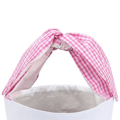 Easter Bunny Basket Bags for Kids Canvas Egg Hunt Basket Bucket - Picture 8 of 9