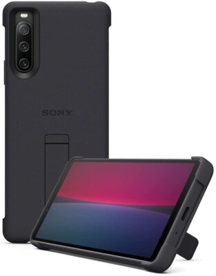 Sony Xperia 10 IV Style Cover Hülle mit Ständer Robust Schwarz Blau Lila