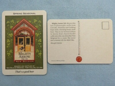 Beer Coasters ~ NEW BELGIUM Brewery, Ft Collins,COLORADO ~ Mighty Arrow Pale Ale