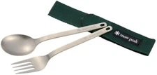 SNOW PEAK WAPPER BUKI TITANIUM FORK & SPOON SET (SCT-002) - BRAND NEW