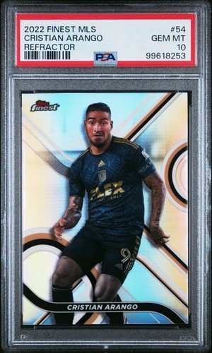 2022 Finest MLS Cristian Arango REFRACTOR LAFC PSA 10 GEM #54