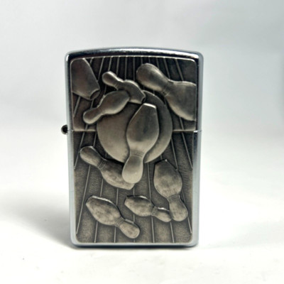 Zippo Lighter Bowling Strike 2002 Unstruck Sealed Pewter Artwork
