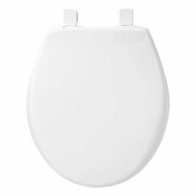 Toilet Seat, Whisper Close, Round, White Plastic -87SLOW000