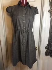 EMMA & MICHELE COTTON BLEND GRAY  SHIRT DRESS - SIZE 8 