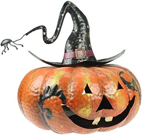 Halloween Decoration Pumpkin Design Lantern with Spider Novelty by Heaven Sends