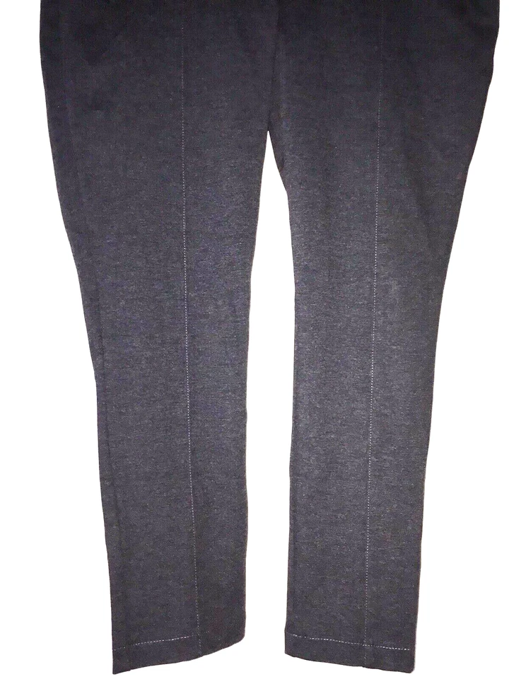 Calça Anne Klein Pull On Tornozelo Perna Magra Feminina 2XL Cinza Ponte Malha Elástica - Imagem 3 de 4