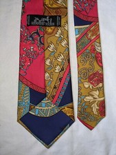HERM S Scarf Print Baroque Paris Made in France Silk Neck Tie 57"