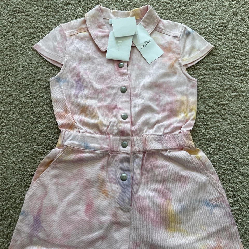 Vestido jeans Christian Dior 100% autêntico novo com etiquetas para meninas - Tamanho 8 anos - Rosa - Imagem 4 de 4