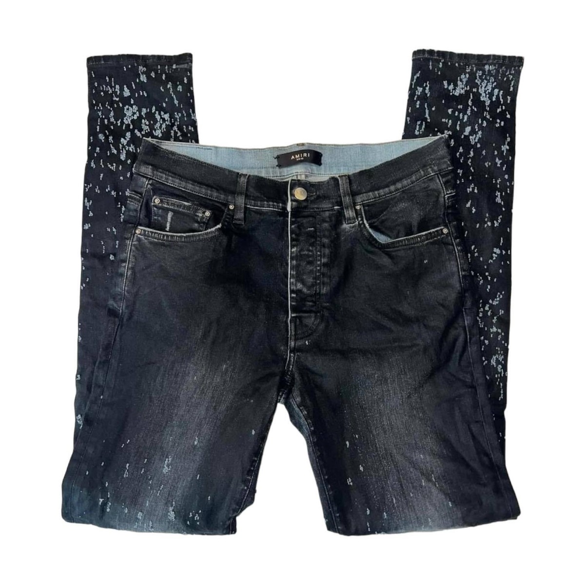 Amiri Black Shotgun Distressed Denim Jeans Light Fade Size Amiri Black Shotgun Distressed Denim Jeans Light Fade Size