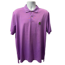 Ralph Lauren RLX Polo Shirt Mens Large Golf Wicking Stretch Purple Golf Crest