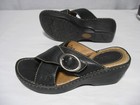 Women's BOC Born Black Leather Wedge Heel Platform Buckle Slip-on Size 8/39 W349 — photo 4