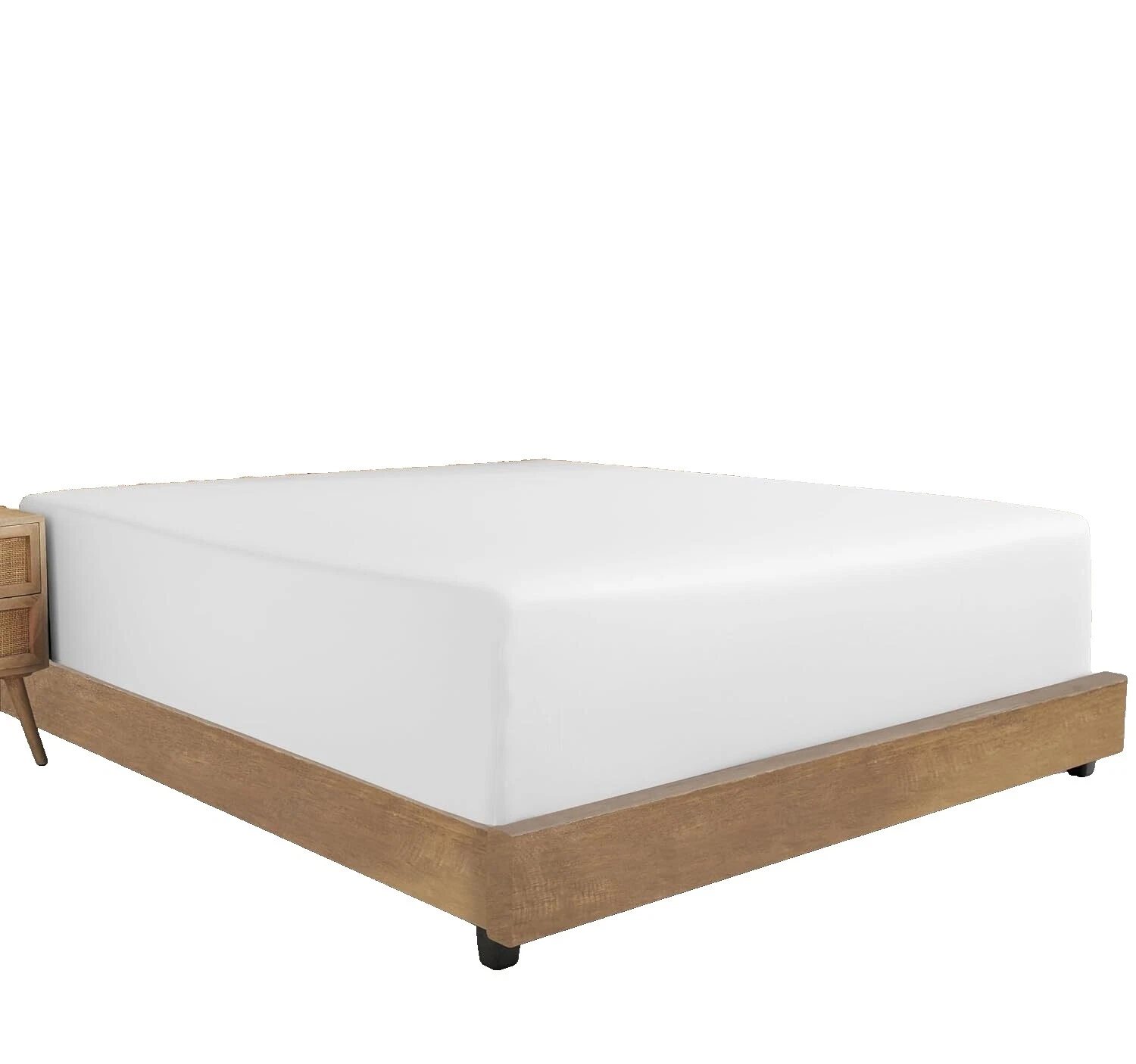 King Percale White Bed Sheets