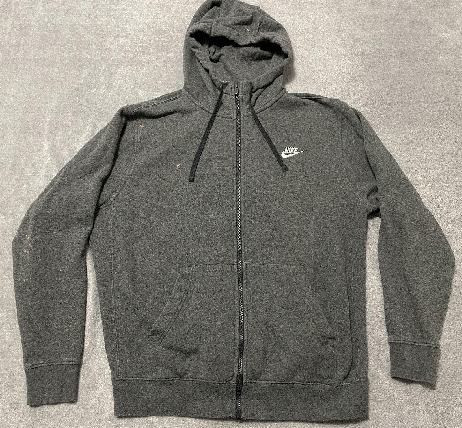 Nike Sportswear Club Fleece Full Zip Hoodie Dark Grey Mens BV2645-071