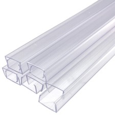 24 Inch x 3/8 Inch Rope Light Mounting Track - Clear PVC Channel 10 Pack - 12/
