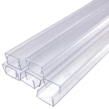 24 Inch x 3/8 Inch Rope Light Mounting Track - Clear PVC Channel (10 Pack) - 12/