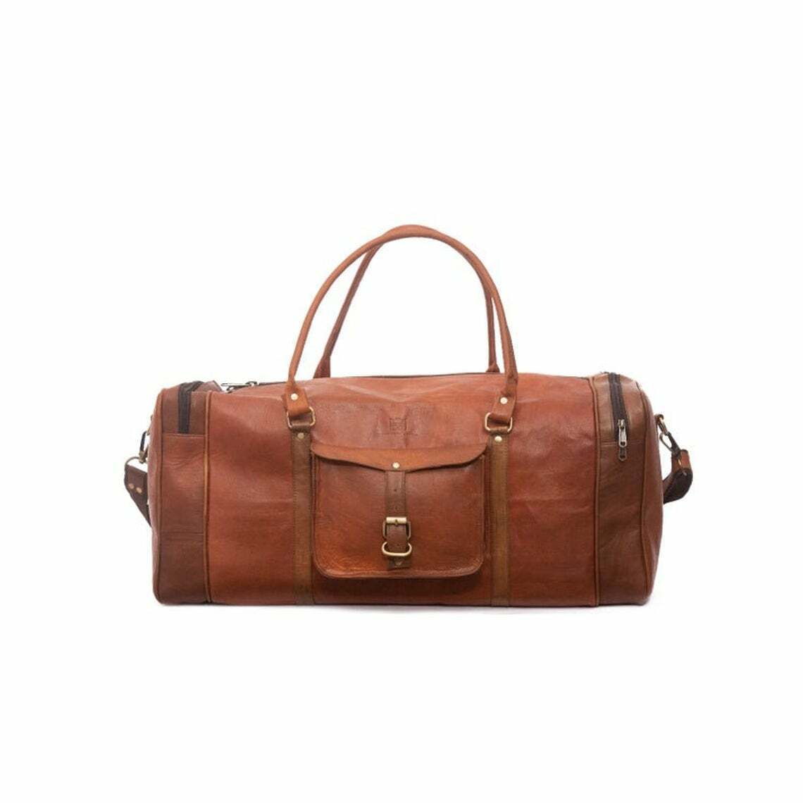 Nuevos bolsos de lona de equipaje de viaje para gimnasio de cuero genuino...