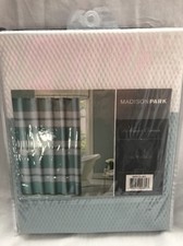 Madison Park Spa Waffle Shower Curtain  Blue Aqua  White Free Ship 