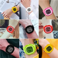 Unisex Waterproof Digital Sports Watch LED Screen Large Face Silicone Watches US