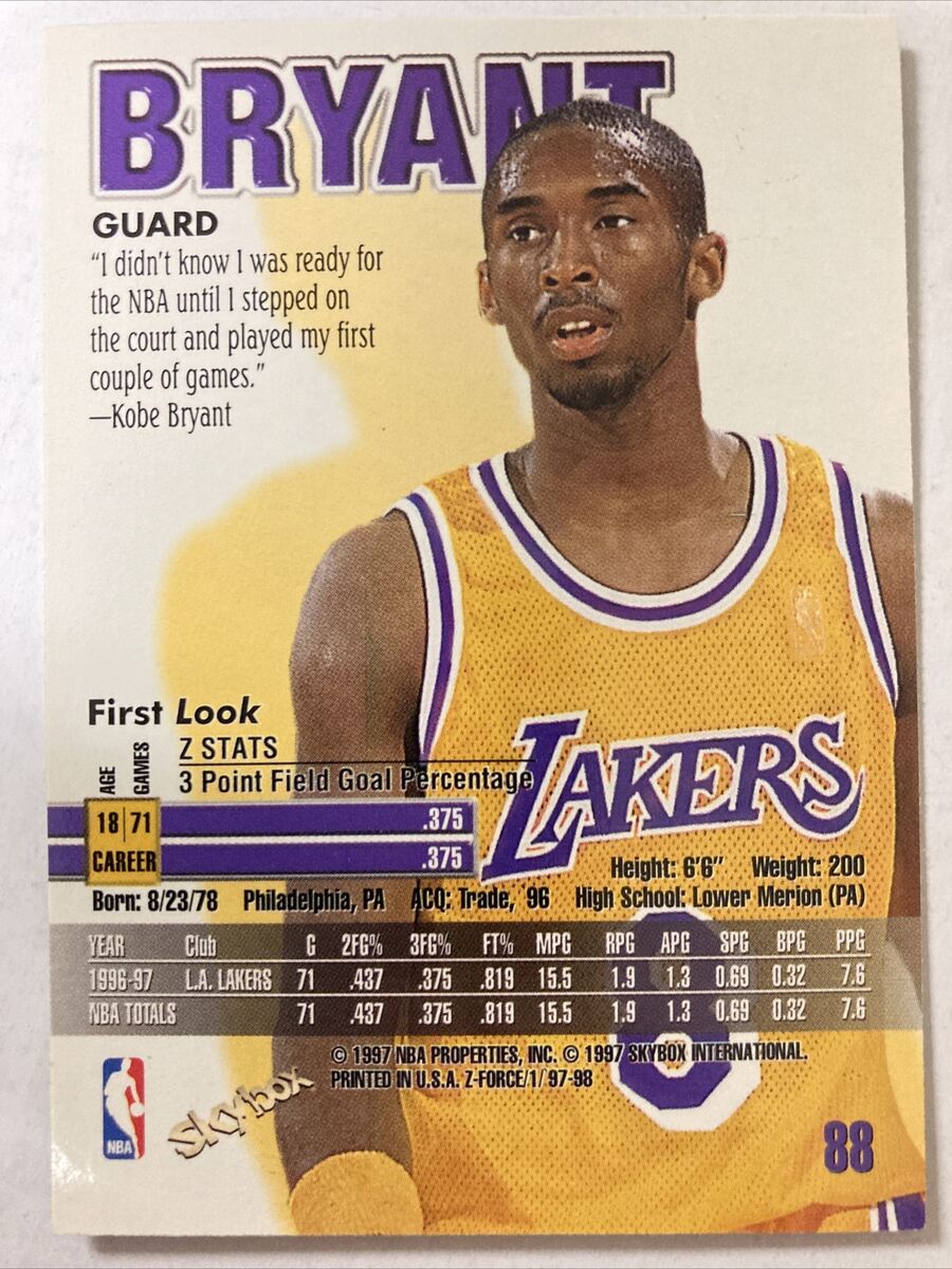 Kobe Bryant 1997 Skybox Z-Force Card #88 (1077) | eBay Kobe Bryant 1997 Skybox Z-Force Card #88 (1077) | eBay