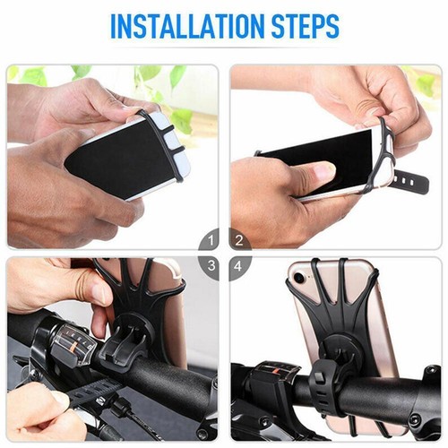 Bicycle Motorcycle MTB Bike Handlebar Silicone Mount Holder for Cell Phone GPS - Picture 2 of 12