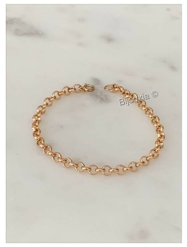 Bracelet Pour Femme En Maille Jaseron Plaqué Or 18 Carats - Neuf Avec étiquettes - Bijouxia