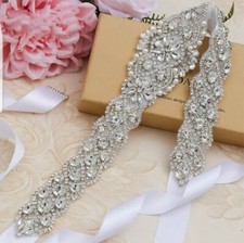 Bridal Crystal Rhinestones Belt Sash Party Ribbon Belt Wedding Dress Accessories