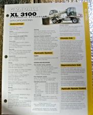 Factory Gradall XL 3100 Hydraulic Excavator  Dealership Spec Brochure Guide
