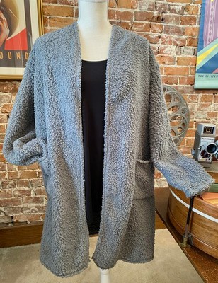 sherpa open sweater
