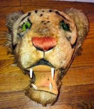 Steiff Tiger Animal Head 10" Plush Stuffed Molehair Vintage Hanging Wall Decor