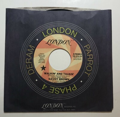 Promo 45 rpm - SAVOY BROWN - WALKIN' AND TALKIN' - 1976 - w/Co. Slv. - EXCELLENT
