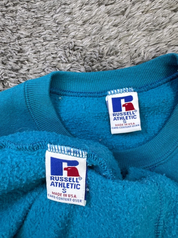 De Colección Russell Traje Atlético Adulto Pequeño Blanco Polar Sudadera Pantalones EE. UU. Foto 2 de 4