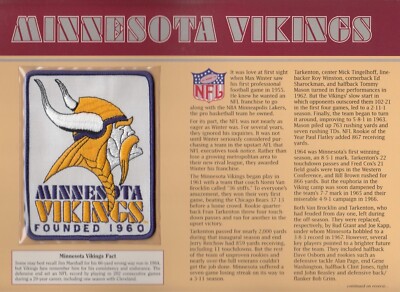 MINNESOTA VIKINGS Willabee Ward NFL GOLDEN AGE FOOTBALL TEAM