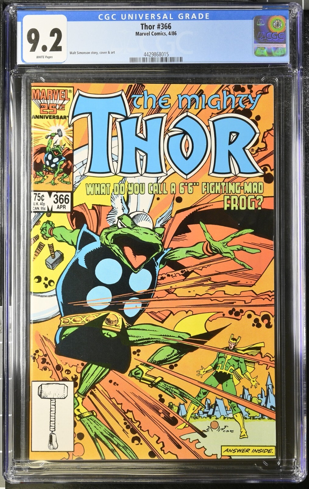 アメコミリーフ Thor #364 #366 CGC x2 Thor #366 Value - GoCollect