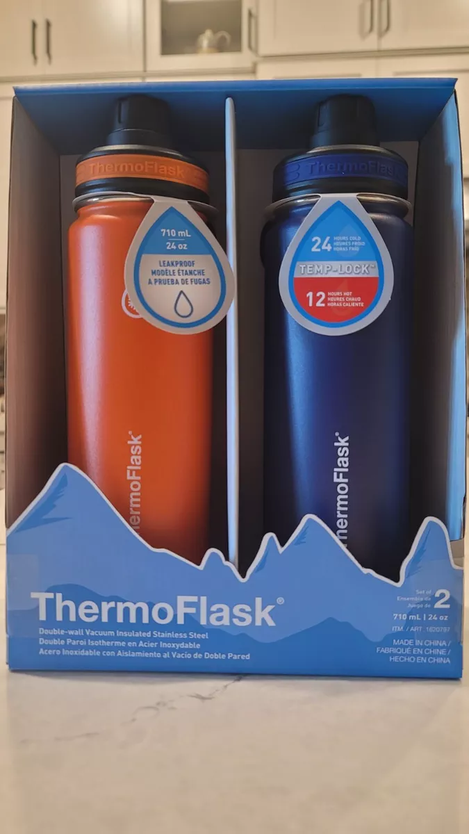 ThermoFlask 24oz Stainless Steel Insulated Water Bottles, 2-pack 