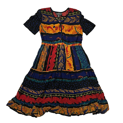 Vintage Carole Little Dresses Women Multicolor Authentic Mexican Long Dress  sz 4 | eBay