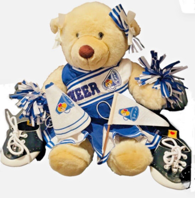 Build A Bear Plush Lot Cheerleader Clothes Shoes Accessories BAB Blue White &Tag