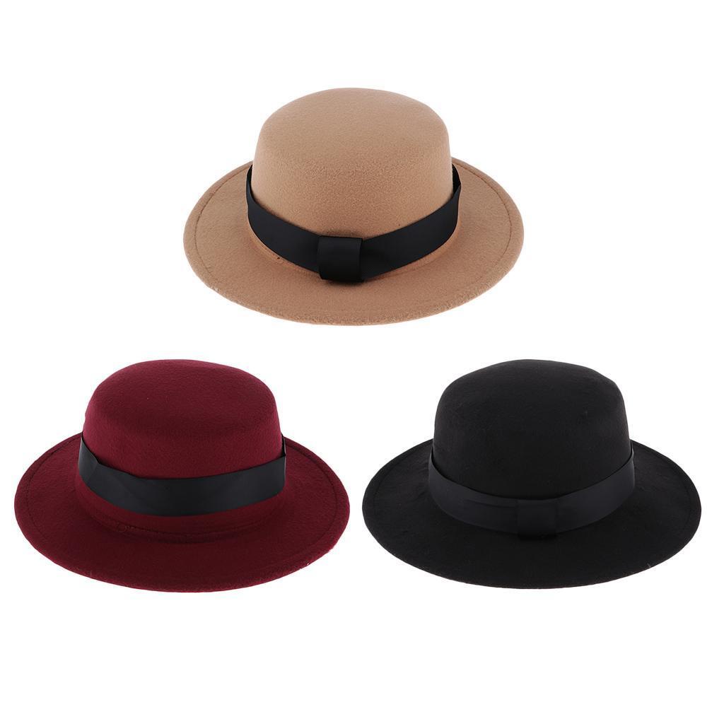 Vintage Fedora Hat Flat Top Jazz Hat Men Party Trilby Hat Round