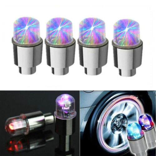4Pcs Car Wheel Tire Valve Cap RGB Colorful LED Light Bulbs Cap Car Accessories - Afbeelding 1 van 16