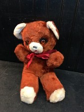 Rare Vintage 1950's Stuffed Plush Face Teddy Bear Radar MASH 13" Wind up music