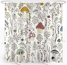 Mushroom Shower Curtain, Cloth Shower Curtains, Cute Shower Curtain, Funky Showe
